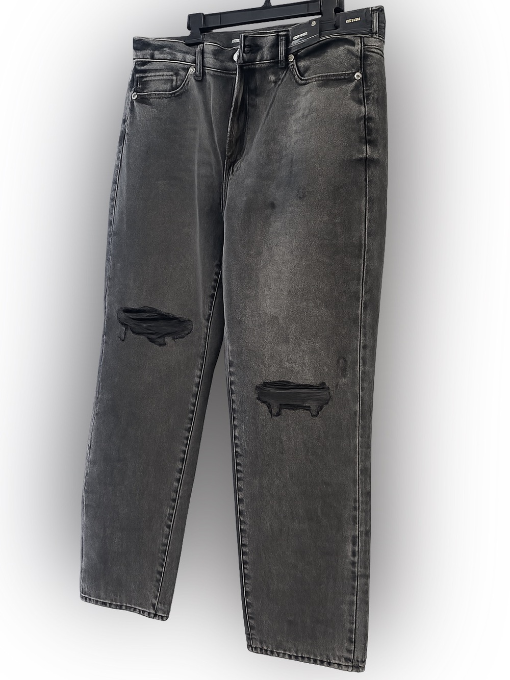 Women’s Black Distressed Jeans - Classic Straight Fit